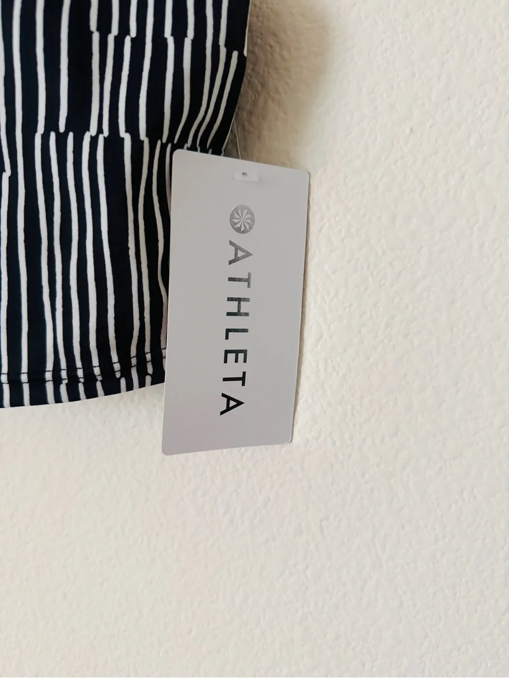 NWT Athleta SMALL A-C Conscious Crop Printed Bikini Top in striped print